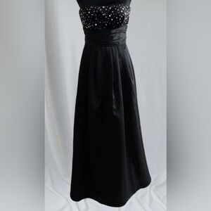 Nordstrom Jump Apparel Black Full Length Prom Dress Gown Size 3/4 $149 Retail